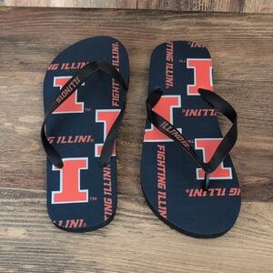 Fighting Illini College Men's Flip Flops NWOT XL